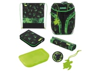 Herlitz Softlight Plus Greenline Explorer, Lunchboks, Pennal, Pencil Pouch, Skolesekk, Sportsbag, Gutt, Barneskole, Ryggsekk, 18 L, Forlomme, Sidelomme