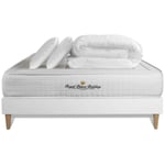 Royal Palace Bedding - Ensemble matelas sommier Balmoral 160 x 200 cm - Couleur : Blanc avec 2 oreillers et couette - Blanc