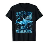 Megaladon Girl Shark Biology Ocean Funny Megalodon Lover T-Shirt