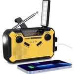 Portable Radio Dynamo Survie, PRUNUS J-369 AM/FM Radio Manivelle Solaire, Portative Radio à Pile avec 3000mAh Power Bank/SOS