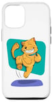 Coque pour iPhone 12/12 Pro Joli t-shirt chat dansant avec tous les sourires et la vie