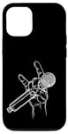 iPhone 15 Devil Horns, Microphone, singer, Heavy Rock Music. Case