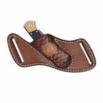 TOURBON Leather Pocket Knife Sheath for Belt EDC Holster Penknife Tool Pouch Handmade Gift for Men