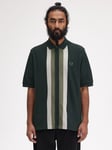 Fred Perry Stripe Short Sleeve Polo Shirt, Night Green