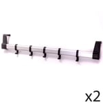 HANGER HOOKS OVER DOOR x2 Chrome Cupboard Bedroom/Washroom Hanging Rail Pegs