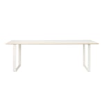 Muuto - 70/70 Table - Large - 225 x 90, Skiva - Vit laminat - Plywoodkant, Underrede - Vit - Matbord - TAF Studio - Svart,Vit - Metall/Trä