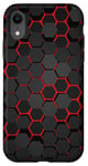 iPhone XR Cool Red and Black Geometric Hexagon Cellphone Phone Case