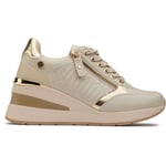 Xti Womens Gold Wedge Trainers - Nude - Size UK 5.5