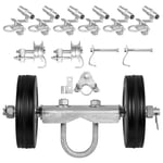 VEVOR Kit Portail Coulissant, Capacité de Charge 272 kg, Quincaillerie Porte Roulante à Maillons, Support de Roues Robuste pour Cadres de Porte Coulissante, Rails de Guidage de Portail Coulissant