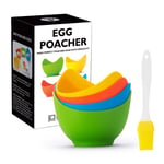 XCWTBL Pocheuse à Oeufs En Silicone Cuit Oeuf Micro Onde 4 Cuiseurs De Cuisin...