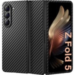 memumi Carbon Coque pour Galaxy Z Fold5, 0.5 mm Ultra Fine Protection en Fibre d'aramide, Coque en Carbone Durable et Antidérapant Doux au Toucher, Carbon Fiber Case pour Galaxy Z Fold 5 (2023)