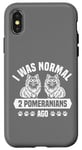 Coque pour iPhone X/XS J'étais normal il y a 2 Poméraniens