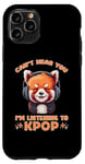 Coque pour iPhone 11 Pro Can't Hear You I'm Listening K-pop amateur de musique coréen panda