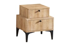 Nightstand Eik - Sengebord & nattbord Svart,Natur