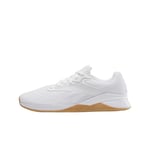 Reebok Women's Nano X4 Sneaker, FTWWHT/RBKG01/PUGRY2, 8 UK