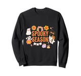 Groovy Pattern Retro Hippie Halloween Spooky Season Sweatshirt