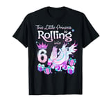 6 Year Old Rolling Into 6th Birthday Roller Skate Theme T-Shirt