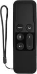 R1 Premium Silicone Coque Pour Apple Tv 4K Siri Remote 3Ème Génération¿2022) & 2Ème Génération¿2021)-Résistant Aux Chocs Fixation Magnétique Accès Complet Aux Fonctions-Noir