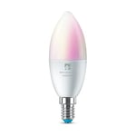 4lite Smart C37 E14 Candle LED Bulb (5W) Colour Changing Dimmable 470Lm 2200-6500K Tuneable White, Wi-Fi/Bluetooth Controlled with Screw Fitting - 4l1/8049