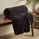 Catherine Lansfield Throw, Polyester, Black, 130x170cm