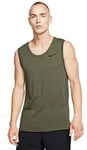 Nike Breathe T-Shirt Hyper Dry Homme, Cargo Khaki/HTR/Black, FR : 2XL (Taille Fabricant : XXL)