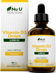 Vitamin D Drops 90Ml (3000 Drops) - 1000IU per Drop - 50% More - Flexible Dose o