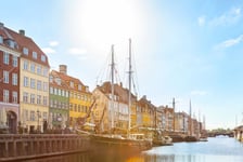 The Nyhavn harbour in a sunny day