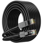 Câble Ethernet Cat 6 10m, Câble Internet Haute Vitesse 10gbps, Cordon de Raccordement Lan RJ45 Noir, Câble Ethernet Long Pour Jeux, Ordinateur, Télévision, Routeur, Modem, Bornier.[G116]