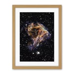 Artery8 Hubble Space Telescope Image Colourful Sheets Of Debris From The Stellar Explosion Of N 49 DEM L 190 Supernova Remnant Artwork Framed Wall Art Print 18X24 Inch