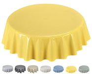 Home Direct Round Oilcloth PVC Wipe Clean Tablecloth 140cm 55" Yellow