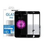 NOVAGO Compatible avec iPhone 6 Plus, iPhone 6s Plus (5.5'') Lot de 2 Films Protection écran Verre trempé avec Contour en Carbone Souple résistant Couvre Tout écran (x2, Noir)