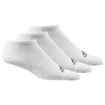 Adidas Men 3-Stripes No-Show (3 Pairs) Socks - White/White/Black, 51-54 (EU)