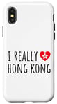 Coque pour iPhone X/XS J'aime vraiment Hong Kong