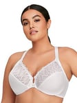 Glamorise Front Close T-back Wonder Wire Bra - White, White, Size 34G, Women