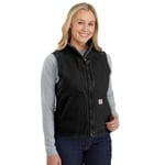 Carhartt Sherpa-fôret vest, Dame, Black, XS