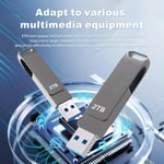 2GB Höghastighets USB-minne - Roterande metall-tumme med 360° nyckelhålsdesign - Extern lagring för PC, bärbar dator, stationär dator med snabb dataöverföring