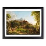 The Departure By Thomas Cole Classic Painting Framed Wall Art Print, Ready to Hang Picture for Living Room Bedroom Home Office Décor, Black A2 (64 x 46 cm)