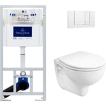 Pack wc Bâti-support Viconnect + wc Kolo Rekord + Abattant + Plaque blanche (ViConnectKolo-2) - Villeroy&boch