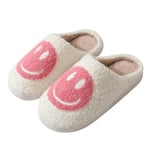 Smiley dam vinter varma tofflor plysch tofflor rosa 39-40