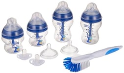 Tommee Tippee Biberon Anti-Colique Avancé, Kit Naissance pour Nouveau-né, Bleu et Décoré