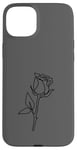 Coque pour iPhone 15 Plus Rose noire abstraite dessin minimaliste Line Art