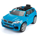 Xootz BMW X5 Electric Ride On, Battery Powered Kids Sit On Toy, Steering Wheel, Pedal and Music Aux, 3 Speed Realistic Speed Control, Electric Ride on Remote Control Car, Blue