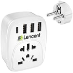 LENCENT Adaptateur Universel vers France FR pour la Connexion d'appareils étrangers, par ex. UK Anglaise Angleterre, USA Americaine, Chine, Australie, Japon, Italie, Suisse, Brésil etc