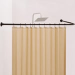 Tringle Douche Angle En Forme De L, 61 À 134,6 Cm X 61 À 134,6 Cm, Inoxydable Antirouille - Réglable À 90 Degrés - Pour Salle De Bain, Camping-Car Baignoire, Besoin De[L149]