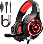 Pupatio Casque Micro Gaming Ps4, Casque Xbox One Ultra-Léger Son Surround Stéréo Durable Flexible Micro Et Réglage Du Volume Compatible Pour Pc Switch