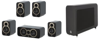 Q Acoustics 5.1 Reference 3000 C Cinema Speaker System Svart - matt svart