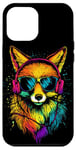 iPhone 12 Pro Max Fox Headphones Colorful Rainbow Colors Sunglasses DJ Foxes Case