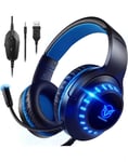 Casque Gaming pour PS4/PS5/Xbox/Nintendo Switch/PC, Casque PS5 Casque Gamer avec Micro Casque PS4 Casque Xbox Stéréo Surround Casque Switch, Bleu