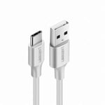 Ugreen USB C uros USB A uros lataus 3A 480Mbps 1m valkoinen