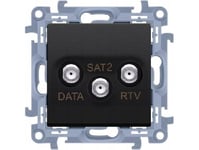 Kontakt-Simon Simon 10 Cadsatf.01/49 Rtv-Data-Sat Uttagsmodul, 1X Ingång: 5÷2400Mhz Svart Matt